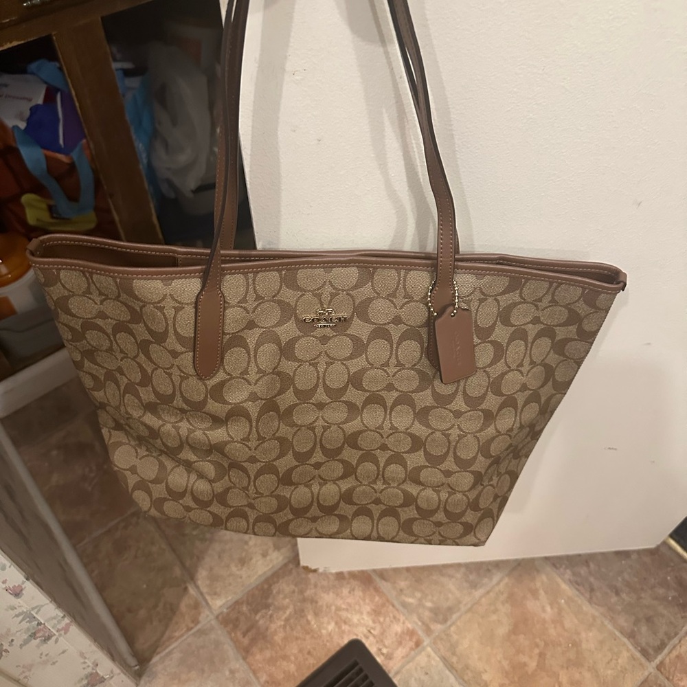 Coach Brown Signature Tote Bag